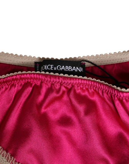 Dolce & Gabbana Pink Silk Satin Lace Trim New Slip Underwear – IT3 | M par Dolce & Gabbana | Disponible sur Sandy Store ByNet