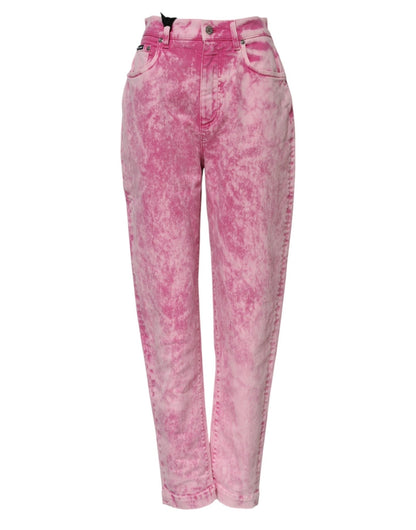 Dolce & Gabbana Pink Tie Dye High Waist Tapered Denim Jeans – IT38 | XS par Dolce & Gabbana | Disponible sur Sandy Store ByNet