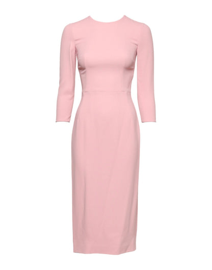 Dolce & Gabbana Pink Viscose 3/4 Sleeves Sheath Midi Dress – IT36|XXS par Dolce & Gabbana | Disponible sur Sandy Store ByNet