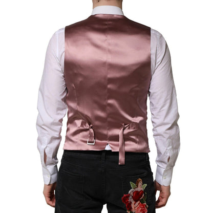 Dolce & Gabbana Pink Wool Dress Formal Men Waistcoat Vest – IT46 | S par Dolce & Gabbana | Disponible sur Sandy Store ByNet