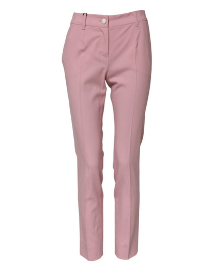Dolce & Gabbana Pink Wool High Waist Tapered Pants – IT36|XXS par Dolce & Gabbana | Disponible sur Sandy Store ByNet