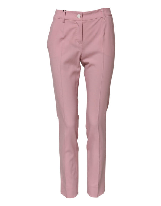 Dolce & Gabbana Pink Wool High Waist Tapered Pants – IT36|XXS par Dolce & Gabbana | Disponible sur Sandy Store ByNet
