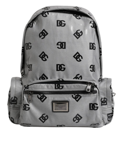 Dolce & Gabbana Polyester Gray Black DG Logo Plaque Backpack Bag - Sandy Store ByNet