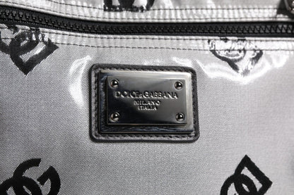 Dolce & Gabbana Polyester Gray Black DG Logo Plaque Backpack Bag - Sandy Store ByNet