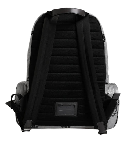 Dolce & Gabbana Polyester Gray Black DG Logo Plaque Backpack Bag - Sandy Store ByNet