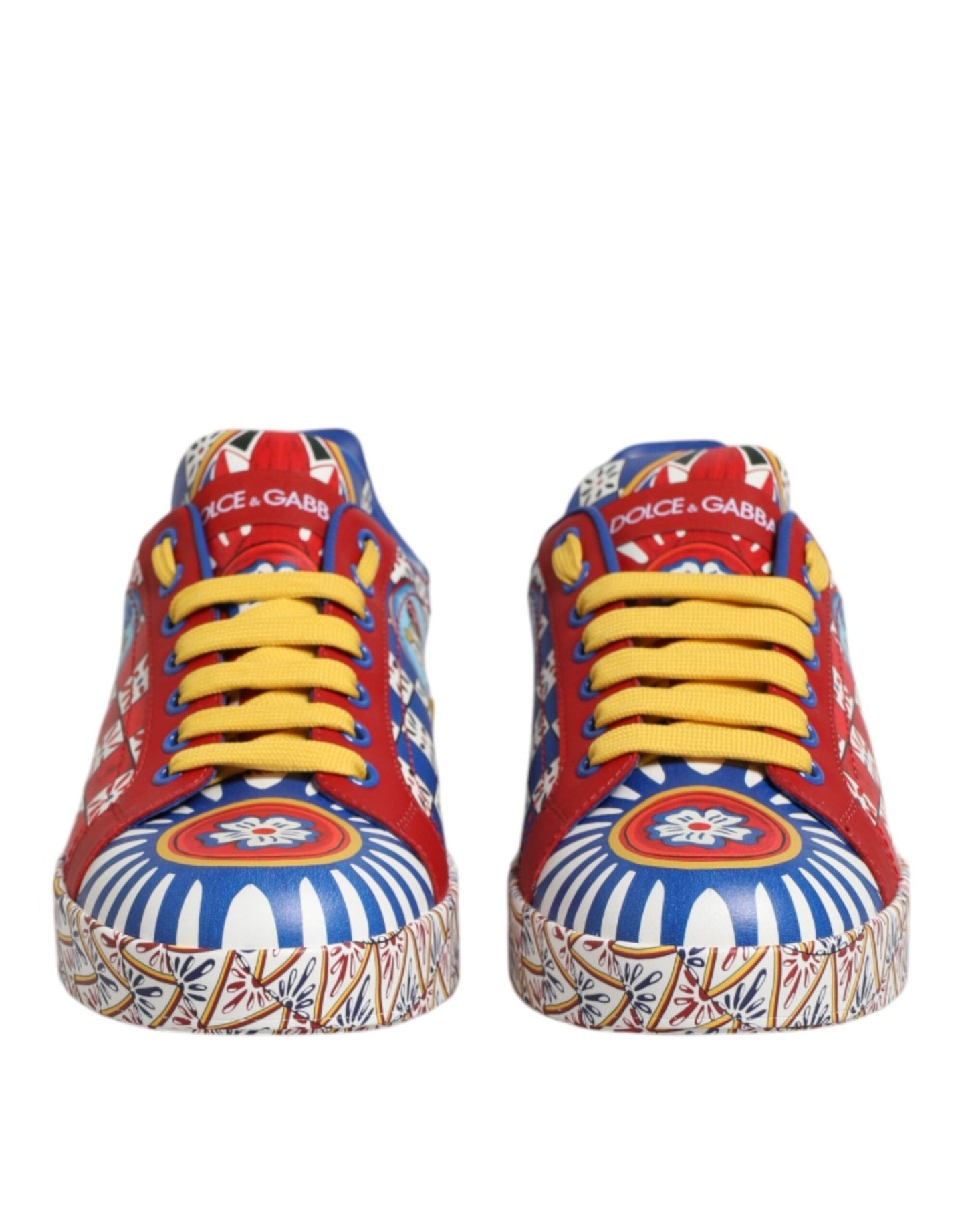 Dolce & Gabbana Portofino Carretto Printed Leather Sneakers Shoes – EU35.5/US5 par Dolce & Gabbana | Disponible sur Sandy Store ByNet