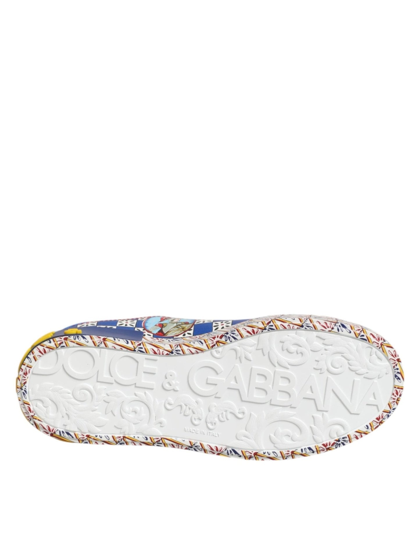 Dolce & Gabbana Portofino Carretto Printed Leather Sneakers Shoes – EU35.5/US5 par Dolce & Gabbana | Disponible sur Sandy Store ByNet