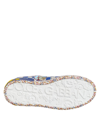 Dolce & Gabbana Portofino Carretto Printed Leather Sneakers Shoes – EU35.5/US5 par Dolce & Gabbana | Disponible sur Sandy Store ByNet
