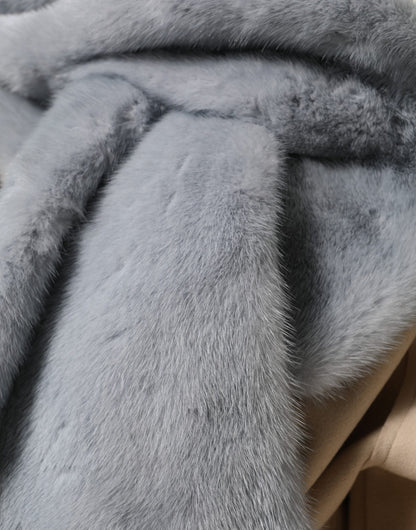 Dolce & Gabbana Powder Blue Mink Fur Neck Warmer Scarf – par Dolce & Gabbana | Disponible sur Sandy Store ByNet