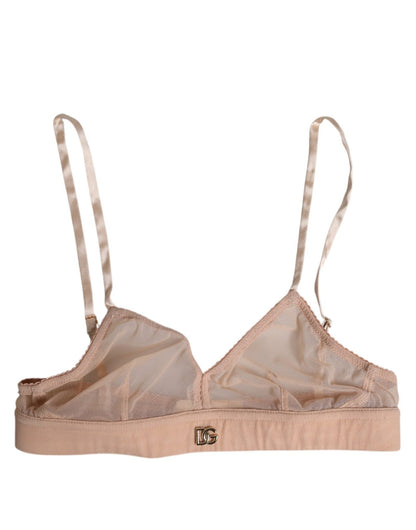 Dolce & Gabbana Powder Pink Nylon DG Logo Non Wire Bra Underwear – IT1 | XS par Dolce & Gabbana | Disponible sur Sandy Store ByNet