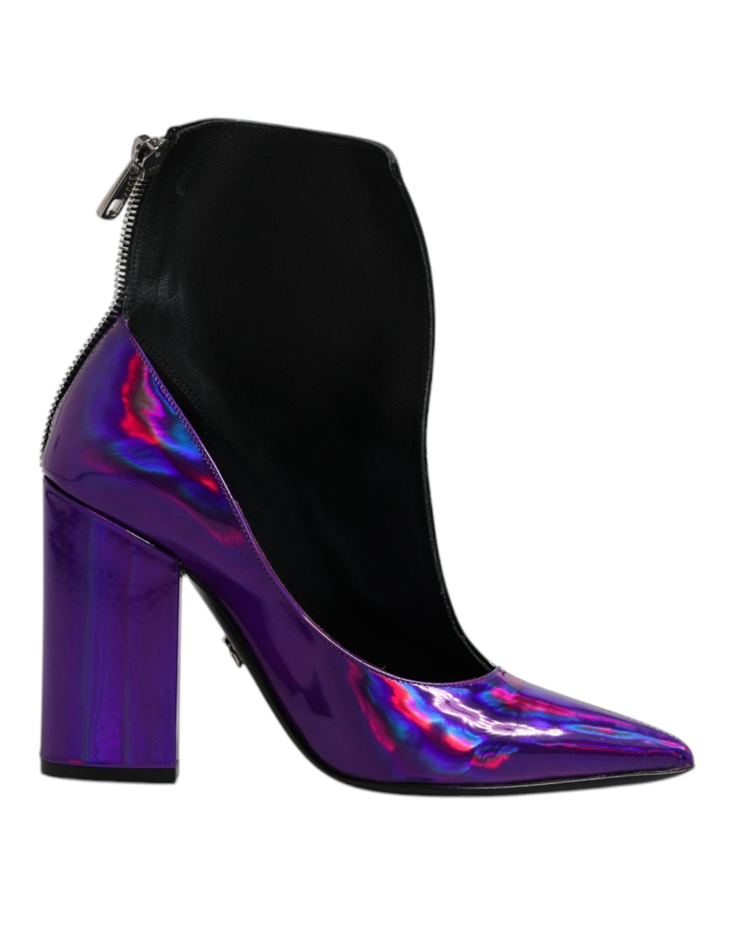 Dolce & Gabbana Purple Black Pointed Ankle Boots Shoes - Sandy Store ByNet