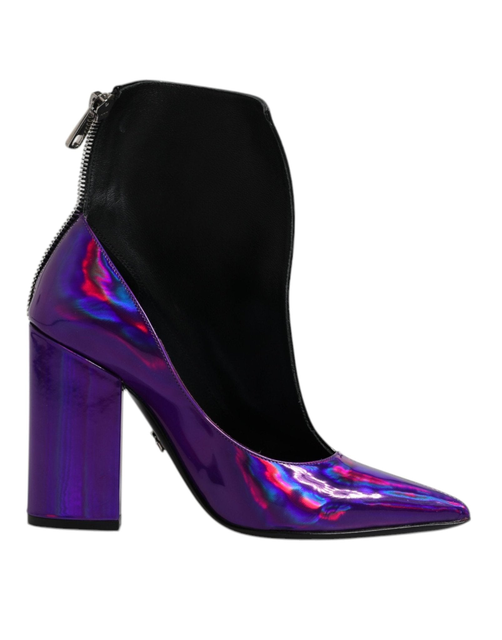 Dolce & Gabbana Purple Black Pointed Ankle Boots Shoes - Sandy Store ByNet