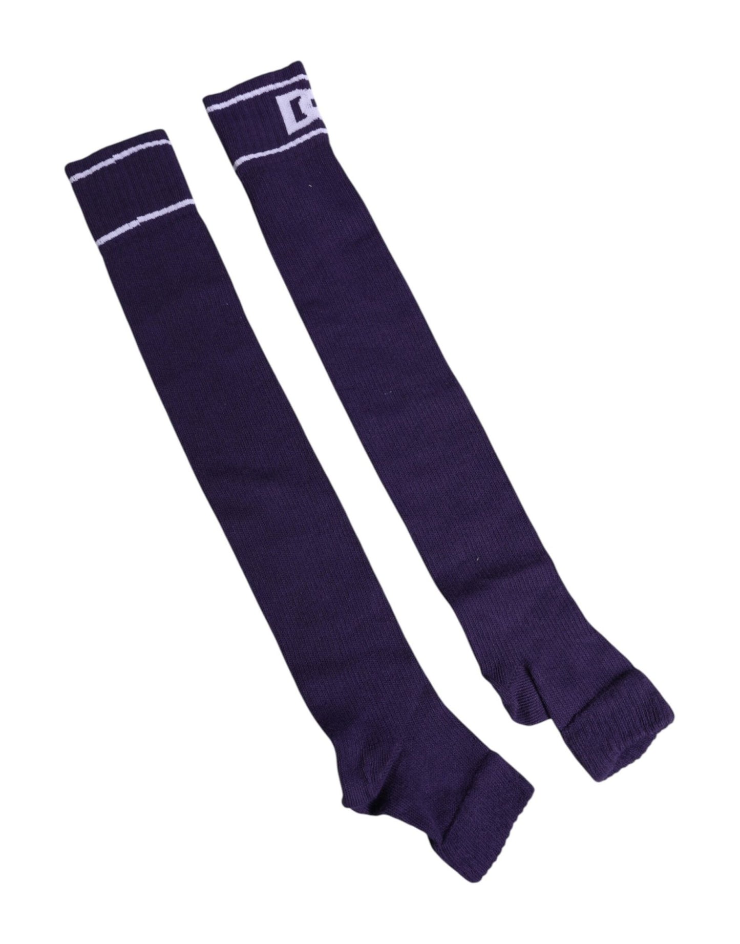 Dolce & Gabbana Purple Cotton DG Logo Print Open Toe Socks – par Dolce & Gabbana | Disponible sur Sandy Store ByNet