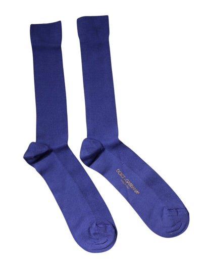 Dolce & Gabbana Purple Cotton Logo Over The Calf Socks – L par Dolce & Gabbana | Disponible sur Sandy Store ByNet