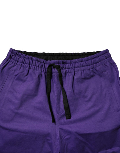 Dolce & Gabbana Purple Cotton Men Bermuda Sweatshorts Shorts - Sandy Store ByNet