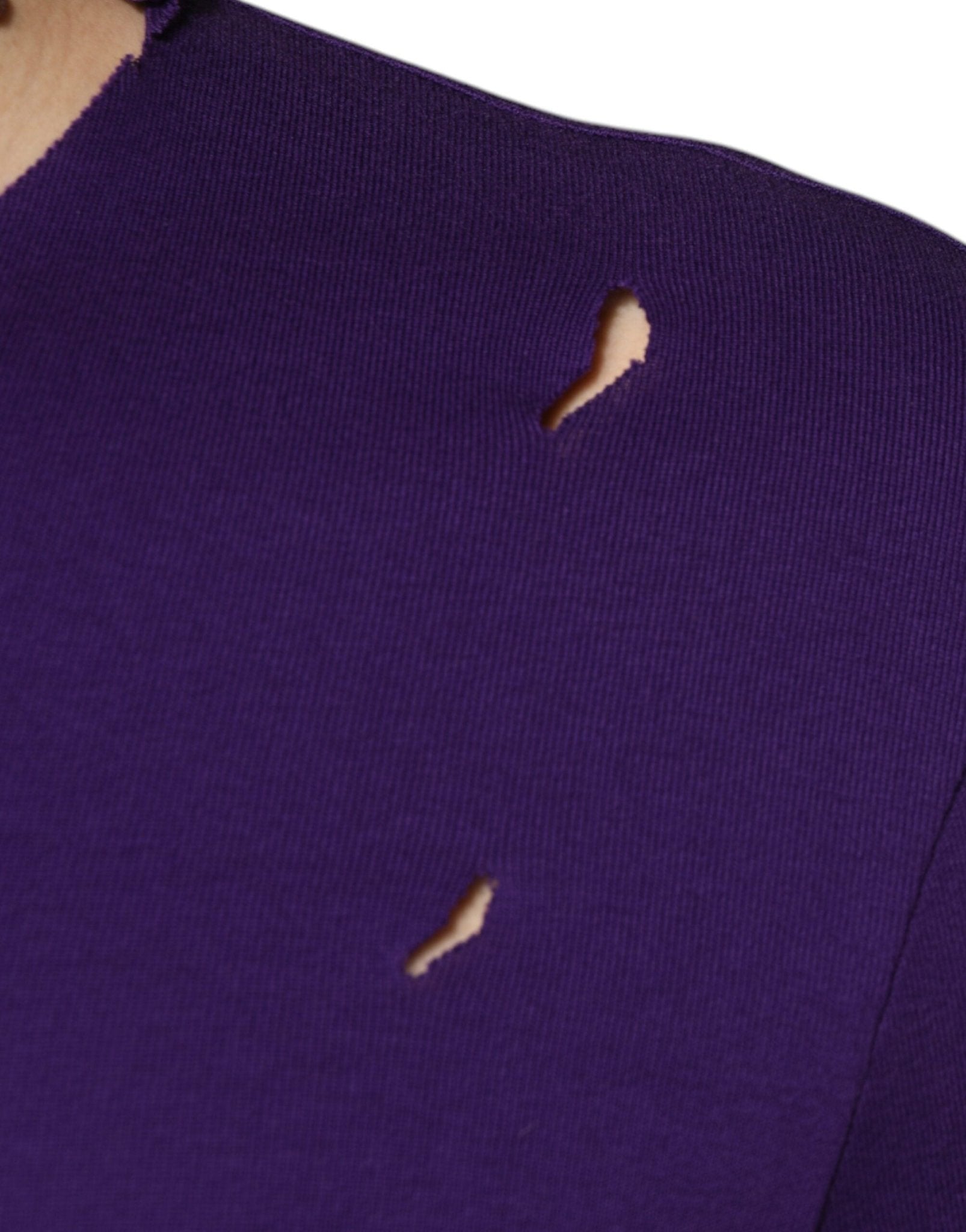 Dolce & Gabbana Purple Cotton Round Neck Pullover Men Sweater - Sandy Store ByNet