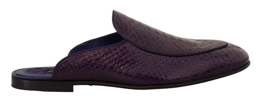 Dolce & Gabbana Purple Exotic Python Leather Slides - Sandy Store ByNet