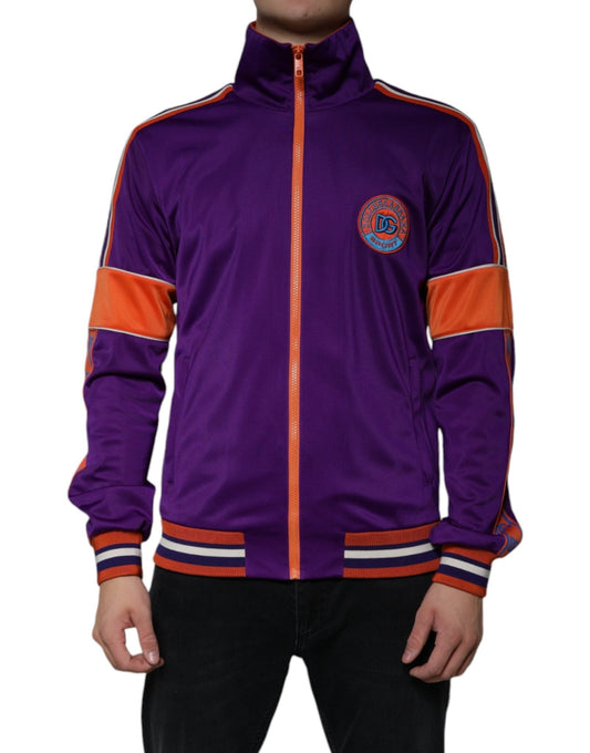 Dolce & Gabbana Purple Polyester Full Zip Long Sleeve Sweater - Sandy Store ByNet
