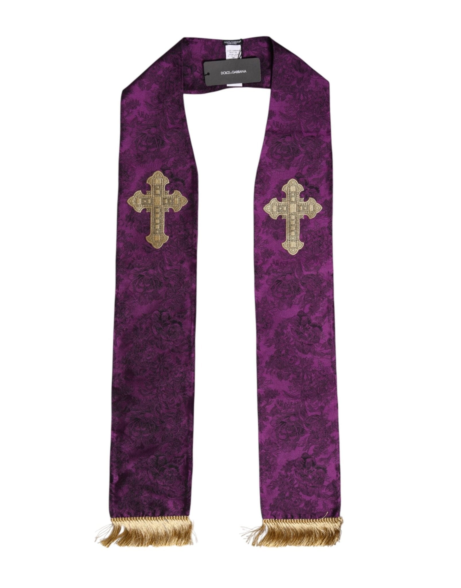 Dolce & Gabbana Purple Silk Fringes Cross Men Foulard Scarf – par Dolce & Gabbana | Disponible sur Sandy Store ByNet
