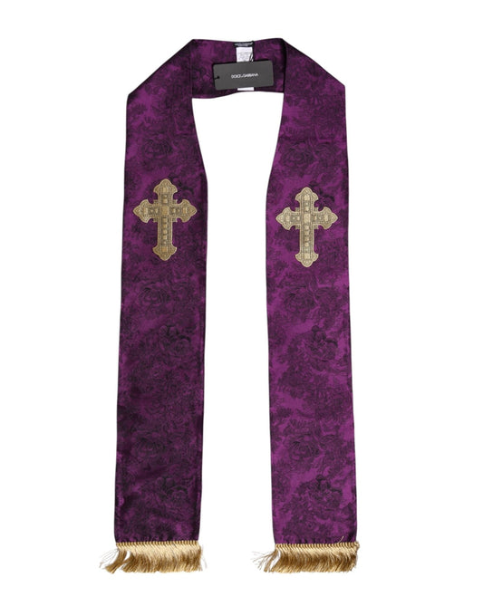 Dolce & Gabbana Purple Silk Fringes Cross Men Foulard Scarf – par Dolce & Gabbana | Disponible sur Sandy Store ByNet