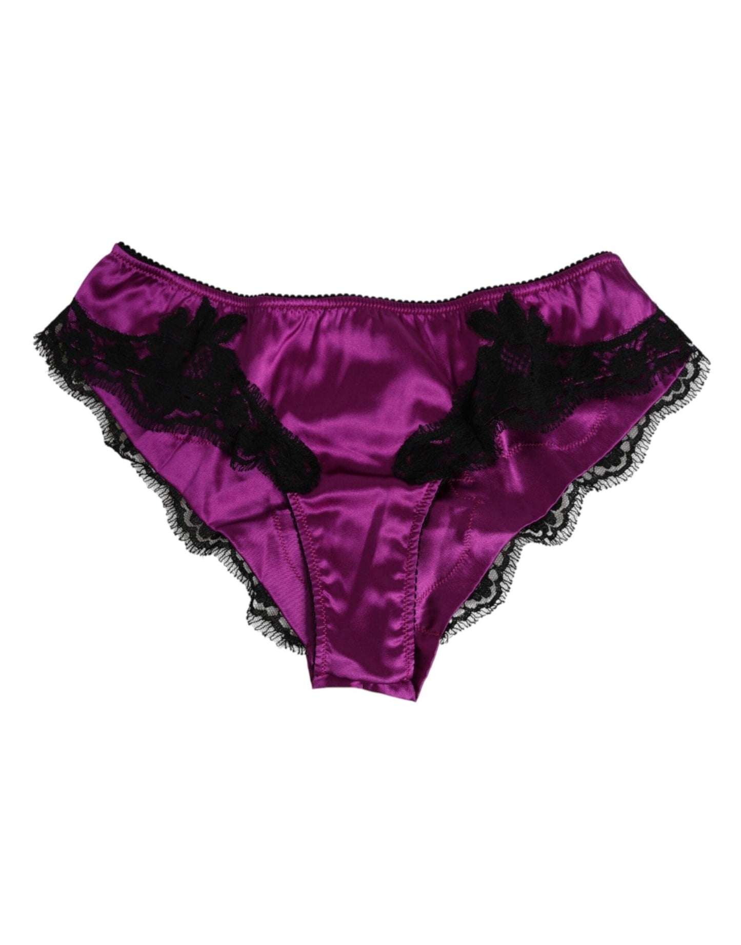 Dolce & Gabbana Purple Silk Satin Floral Lace Panty Brief Underwear – IT3 | M par Dolce & Gabbana | Disponible sur Sandy Store ByNet
