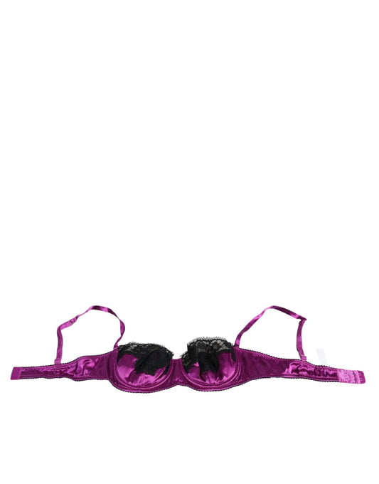 Dolce & Gabbana Purple Silk Underwired Balconette Bra Underwear - Sandy Store ByNet