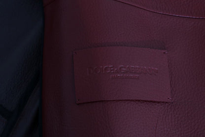 Dolce & Gabbana Radiant Red Leather Biker Motorcycle Jacket - Sandy Store ByNet