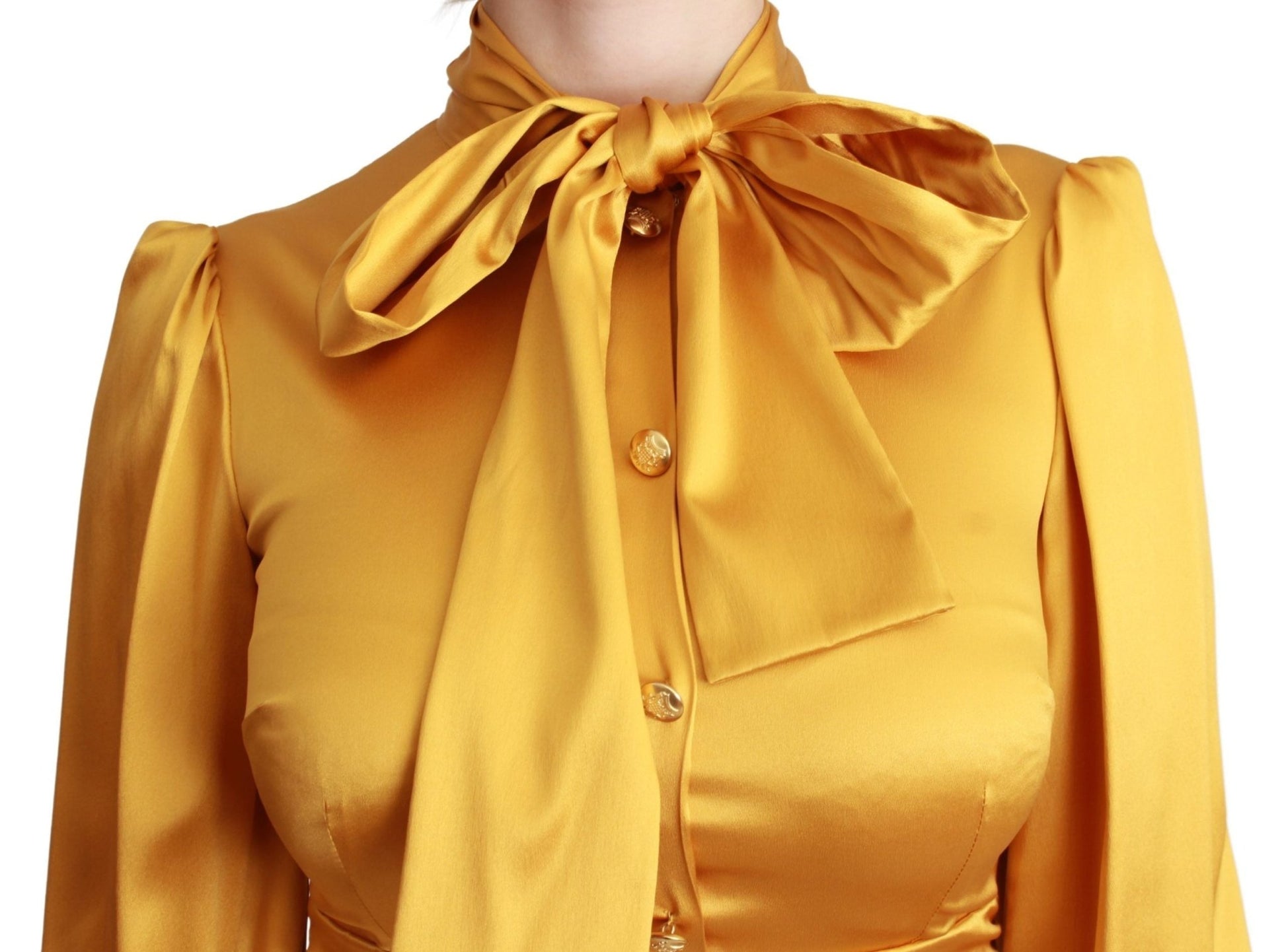 Dolce & Gabbana Radiant Yellow Silk Bodycon Mini Dress - Sandy Store ByNet