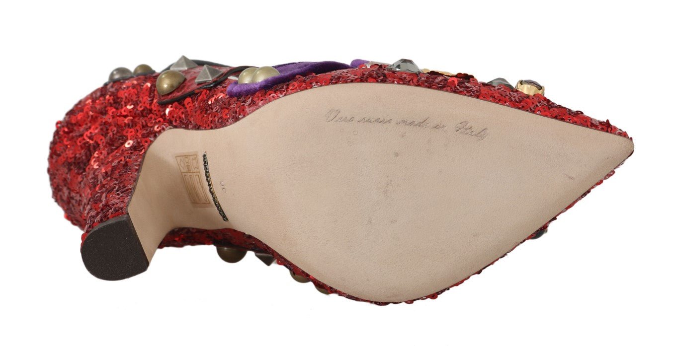 Dolce & Gabbana Red Bellucci Alta Moda Embellished Pumps - Sandy Store ByNet