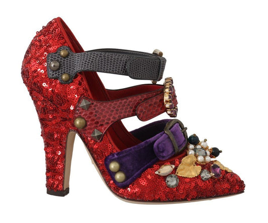 Dolce & Gabbana Red Bellucci Alta Moda Embellished Pumps - Sandy Store ByNet