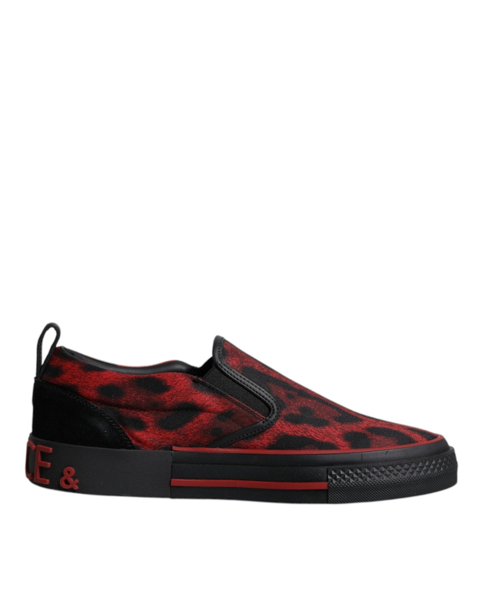 Dolce & Gabbana Red Black Leopard Cotton Men Low Top Sneakers Shoes – EU39/US6 par Dolce & Gabbana | Disponible sur Sandy Store ByNet