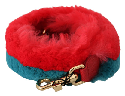 Dolce & Gabbana Red Blue Rabbit Fur Leather Shoulder Strap – par Dolce & Gabbana | Disponible sur Sandy Store ByNet