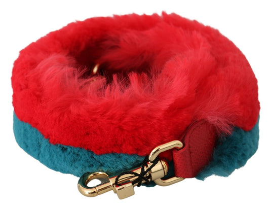 Dolce & Gabbana Red Blue Rabbit Fur Leather Shoulder Strap – par Dolce & Gabbana | Disponible sur Sandy Store ByNet