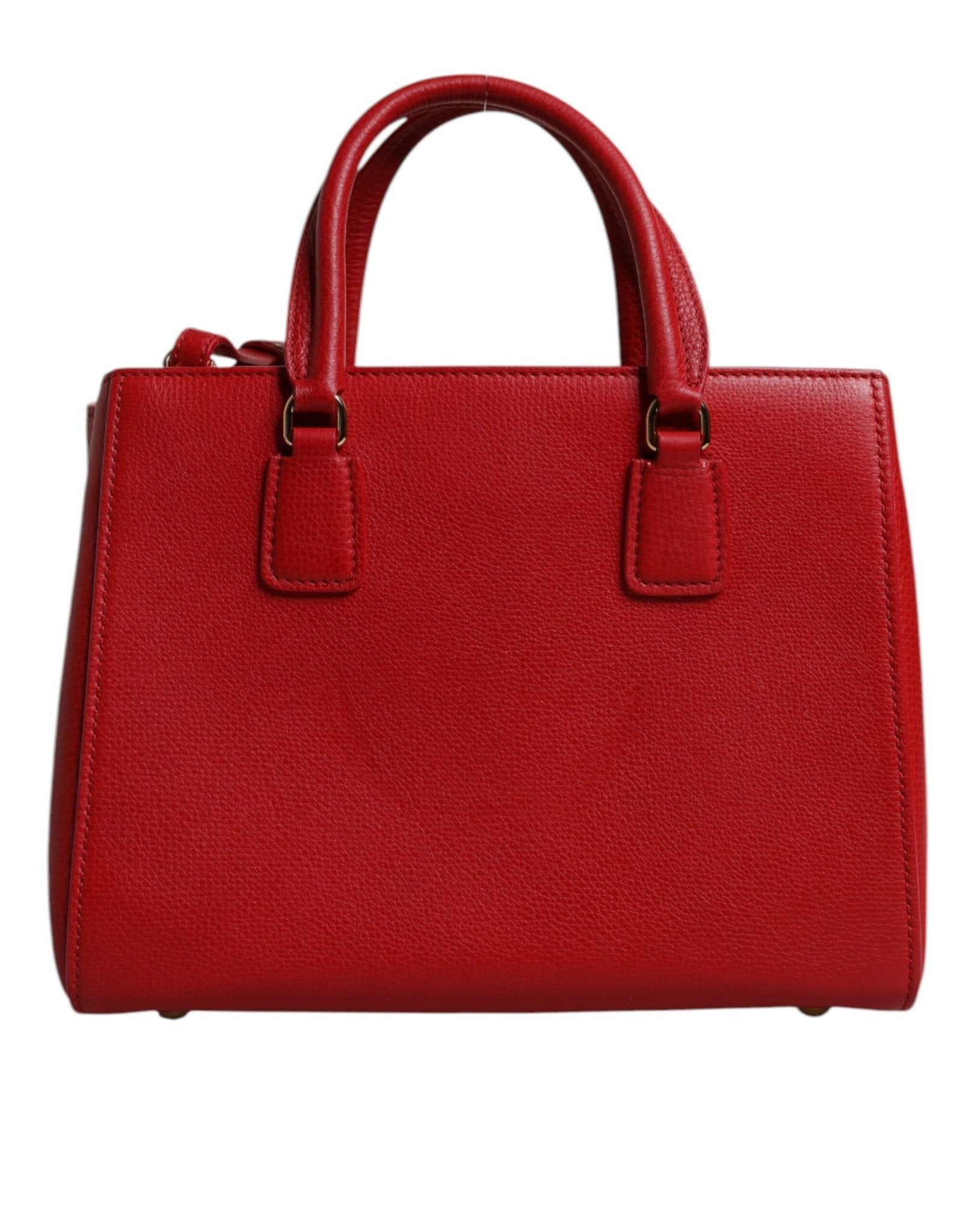 Dolce & Gabbana Red Calfskin Leather Shoulder Top Handle Bag - Sandy Store ByNet