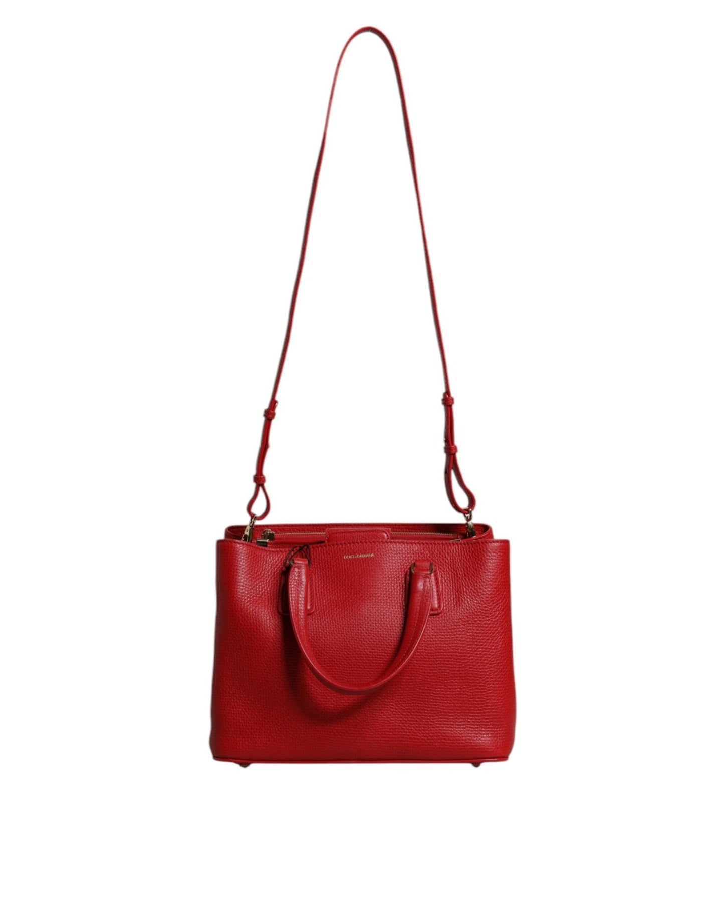 Dolce & Gabbana Red Calfskin Leather Shoulder Top Handle Bag - Sandy Store ByNet