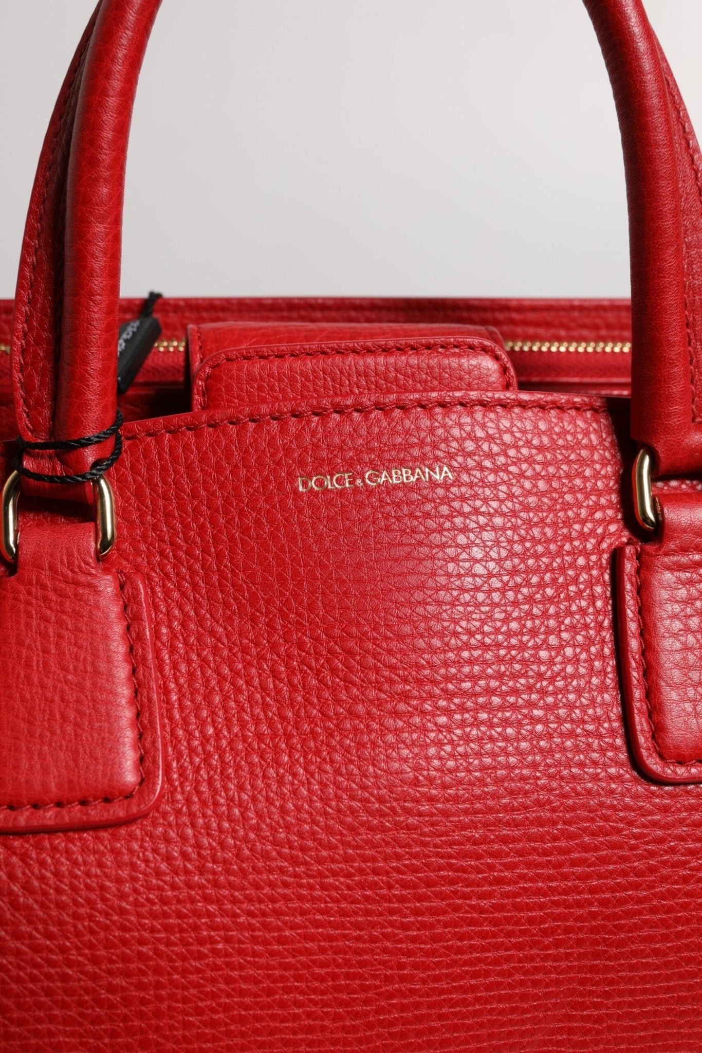 Dolce & Gabbana Red Calfskin Leather Shoulder Top Handle Bag - Sandy Store ByNet