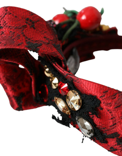 Dolce & Gabbana Red Cherry Sicily Embellished Women Hairband Diadem - Sandy Store ByNet