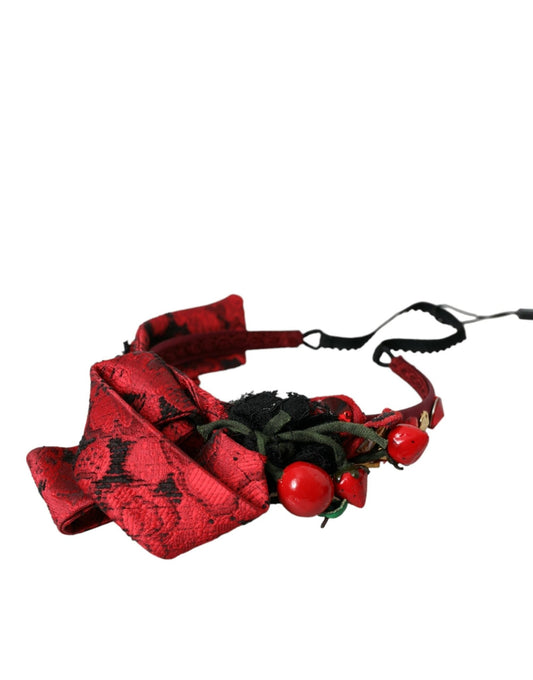 Dolce & Gabbana Red Cherry Sicily Embellished Women Hairband Diadem - Sandy Store ByNet