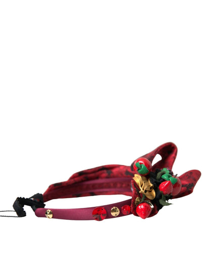 Dolce & Gabbana Red Cherry Sicily Embellished Women Hairband Diadem - Sandy Store ByNet