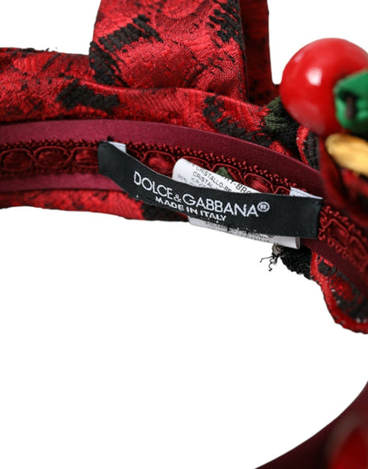 Dolce & Gabbana Red Cherry Sicily Embellished Women Hairband Diadem - Sandy Store ByNet