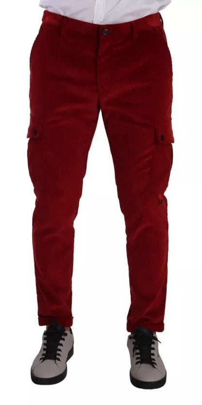 Dolce & Gabbana Red Corduroy Cotton Cargo Skinny Pants – IT48 | M par Dolce & Gabbana | Disponible sur Sandy Store ByNet