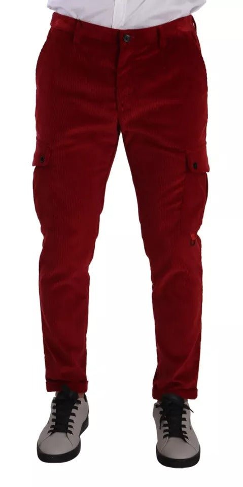 Dolce & Gabbana Red Corduroy Cotton Cargo Skinny Pants – IT48 | M par Dolce & Gabbana | Disponible sur Sandy Store ByNet