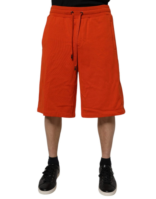 Dolce & Gabbana Red Cotton Blend Mid Waist Men Bermuda Shorts - Sandy Store ByNet