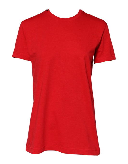 Dolce & Gabbana Red Cotton Crew Neck Short Sleeves Top T-shirt – IT42|M par Dolce & Gabbana | Disponible sur Sandy Store ByNet
