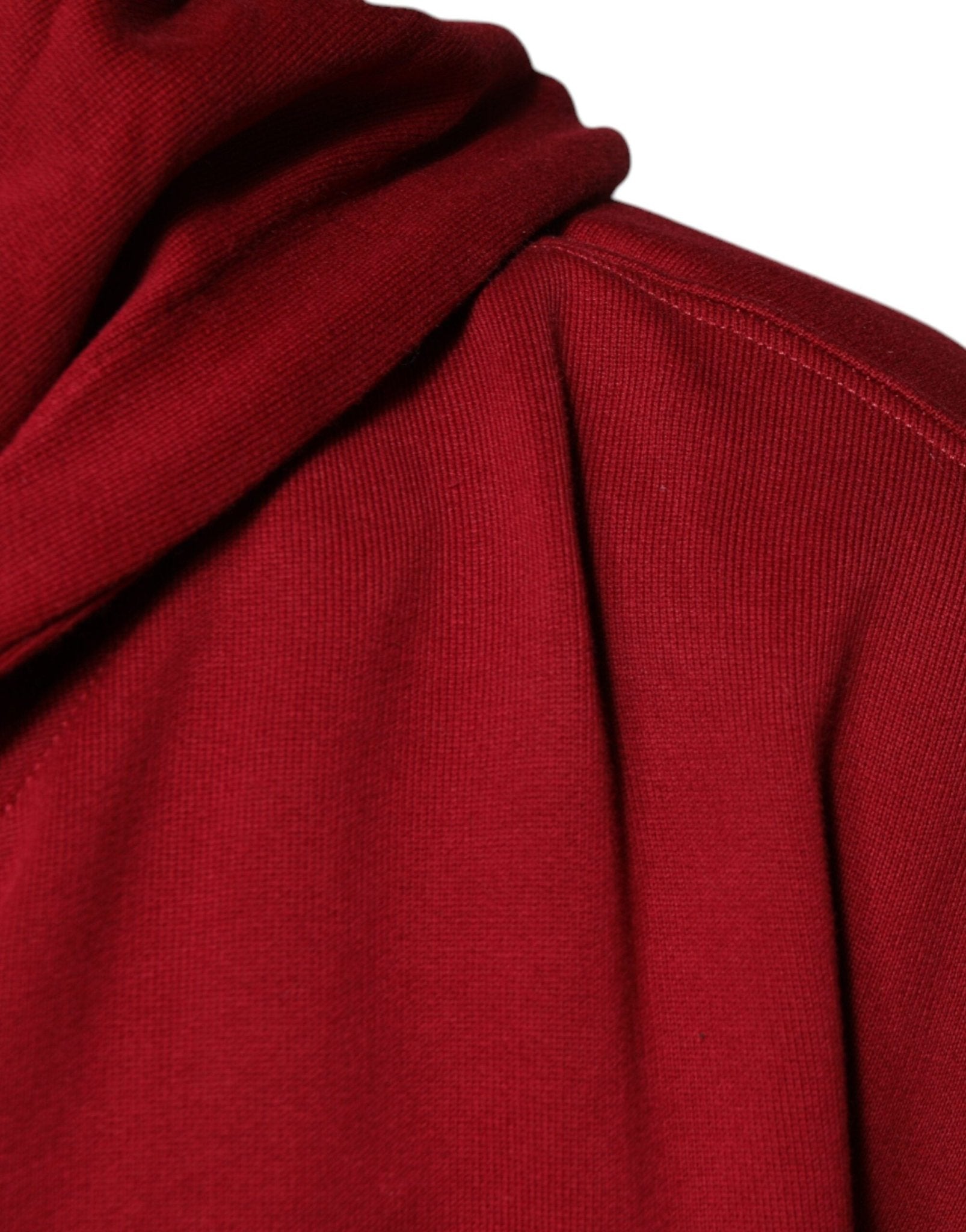 Dolce & Gabbana Red Cotton Hooded Zip Sweatshirt Sweater - Sandy Store ByNet