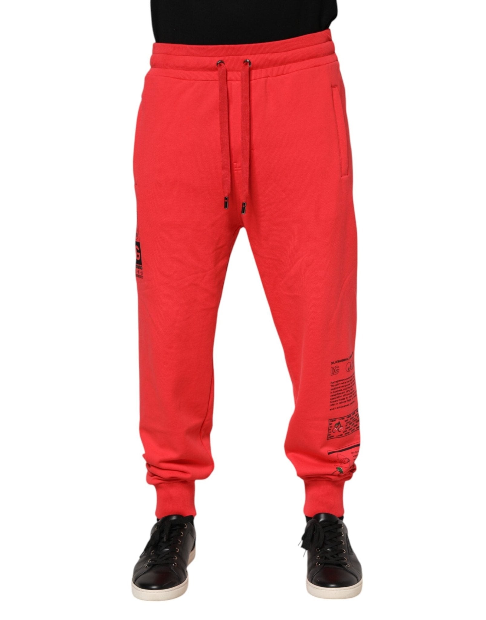 Dolce & Gabbana Red Cotton Men Jogger Sweatpants Pants – IT48 | M par Dolce & Gabbana | Disponible sur Sandy Store ByNet