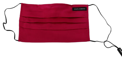 Dolce & Gabbana Red Cotton Pleated Elastic Ear Strap One Size Face Mask – par Dolce & Gabbana | Disponible sur Sandy Store ByNet