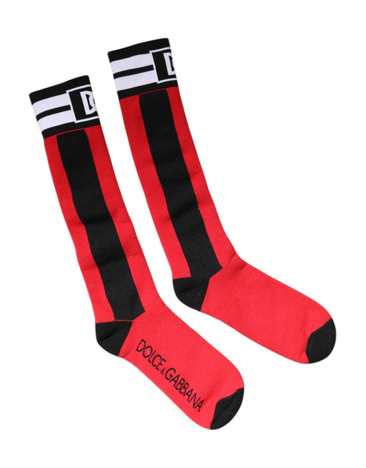Dolce & Gabbana Red Cotton Stretch Printed Socks – L par Dolce & Gabbana | Disponible sur Sandy Store ByNet