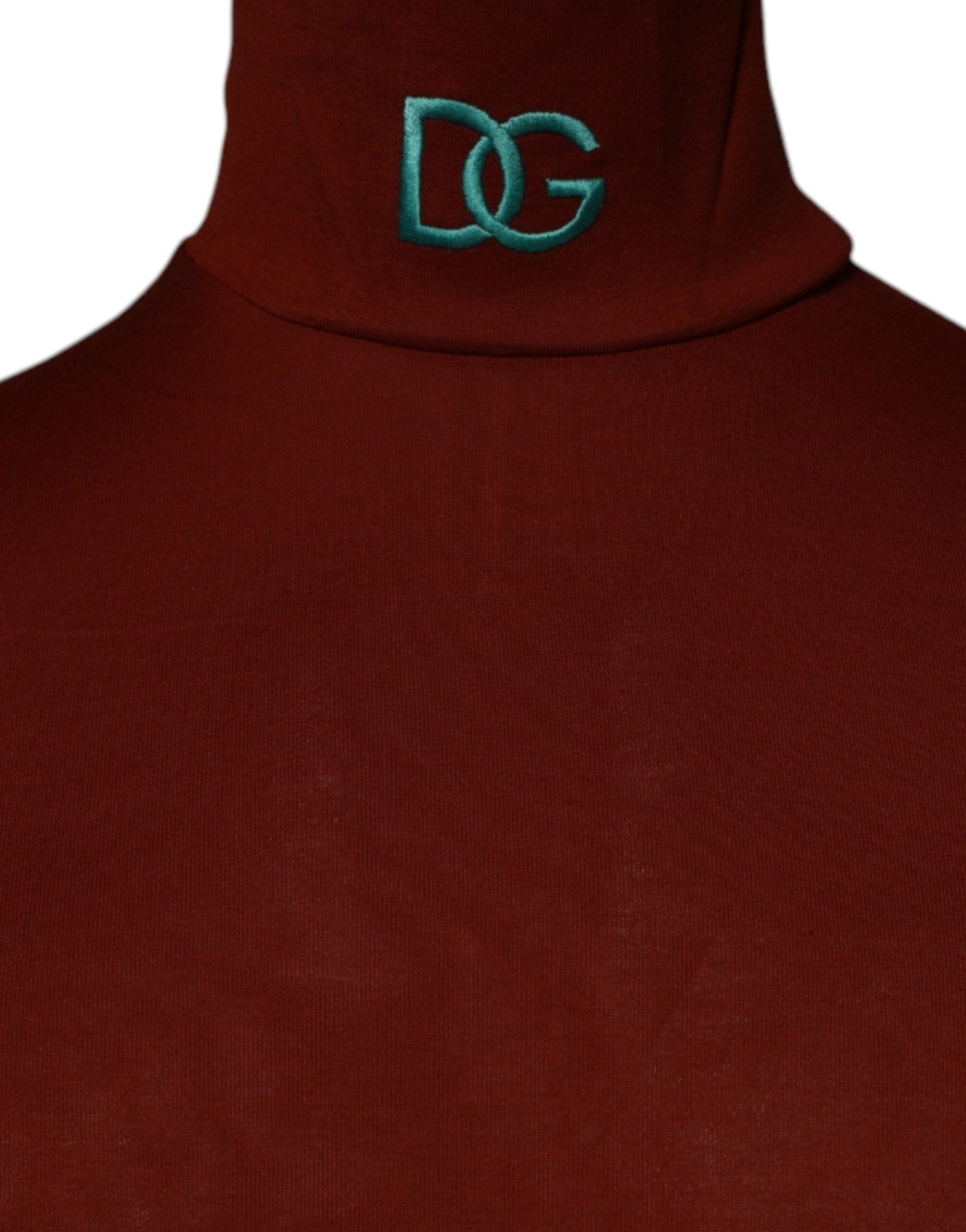 Dolce & Gabbana Red Cotton Turtleneck Men Pullover Sweater - Sandy Store ByNet