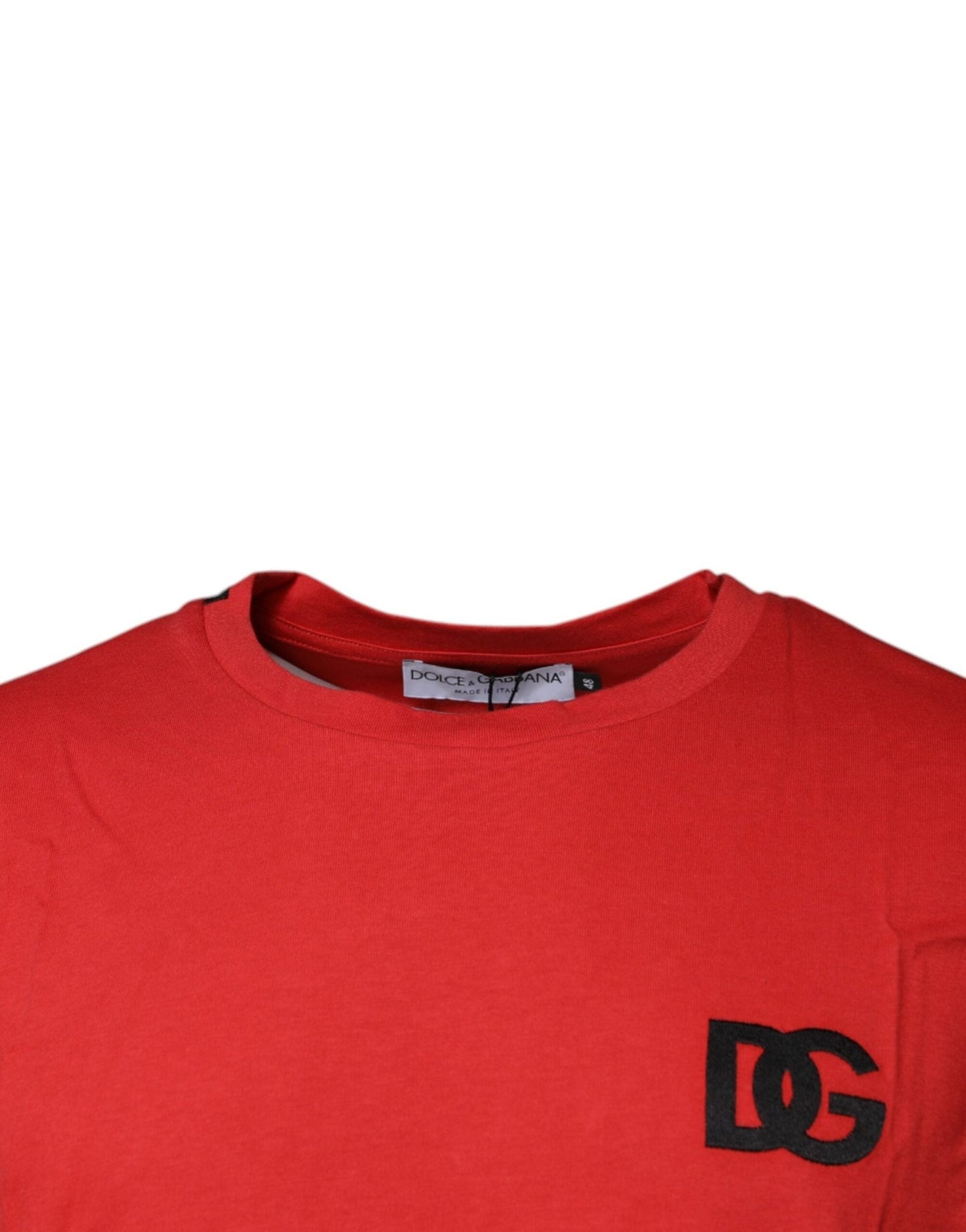 Dolce & Gabbana Red DG Logo Cotton Crew Neck T-shirt - Sandy Store ByNet